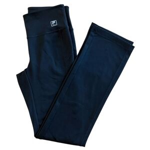 WOMENS FILA FLARED LEG PULL ON ATHLETIC FIT PANTS BLACK HIGH WAISTED SIZE SMALL